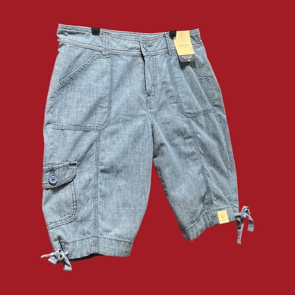 St. John's Bay - Women's Mid-Rise Cargo Bermuda Short - Light Blue - 4 - Picture 16 of 16